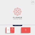 flower floral line beauty premium simple logo template