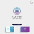 flower floral line beauty premium simple logo template