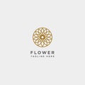 flower floral line beauty premium simple logo template