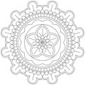 Flower Floral Mandala Design for Coloring