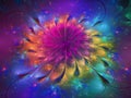 Flower fractal abstract futuristic, design, dynamic digital render design decorative