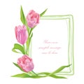 Flower frame. Floral border. Flower bouquet. Royalty Free Stock Photo
