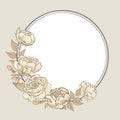 Flower frame. Floral border. Vintage flourish background in victorian style. Royalty Free Stock Photo