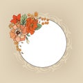 Flower frame. Floral vintage background in victorian style. Royalty Free Stock Photo