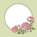 Flower frame. Floral border. Vintage flourish background in victorian style. Royalty Free Stock Photo