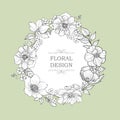 Flower frame. Floral vintage border. Flourish victorian style. Royalty Free Stock Photo