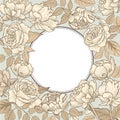 Flower frame. Floral vintage border. Flourish victorian style. Royalty Free Stock Photo