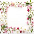 Flower frame isolated on white background Royalty Free Stock Photo
