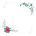 Flower frame. Tender card with floral ornament