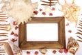 Flower frame white background Royalty Free Stock Photo