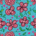 Flower free leaf seamless pattern