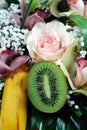 Flower and fruit arrangement Royalty Free Stock Photo