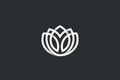 Flower Garden Floral Logo Circle shape design Linear Outline Luxury style