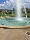 Flower garden fountain Royalty Free Stock Photo