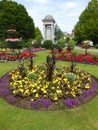 Flower garden and war memorial Royalty Free Stock Photo