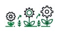 Flower with Gears, Symbolizing Eco-Friendly Technology, vector design Generative AI Royalty Free Stock Photo