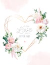 Flower geometric heart line art vector design frame