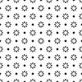 Flower geometric seamless white and black pattern. Isolated daisy on background, abstract simple flower design. Modern Royalty Free Stock Photo