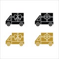 Flower and gift delivery truck icon