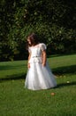 Flower Girl Under Apple TRee Royalty Free Stock Photo