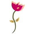 Flower graphic design. Floral elements doodle flowers. Modern botany