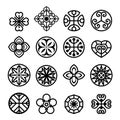 Flower graphic icon set Royalty Free Stock Photo