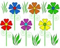Flower and Grass Pattern Elements