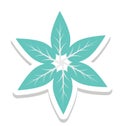 Flower, Greenery Color Isolated Vector Icon