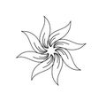 flower hand drawn scribble.floral plant element doddles style. Lateen design element. Continuous line. Vector Royalty Free Stock Photo