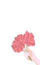 Flower and Hand Elegant Vector Background. Bunch