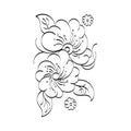 Flower Hand Embroidery floral pattern design Royalty Free Stock Photo