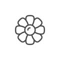 Flower head line outline icon