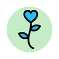 Flower, heart fill background vector icon which can easily modify or edit