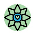 Flower, heart fill background vector icon which can easily modify or edit Royalty Free Stock Photo