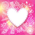 Flower Heart frame. Vector illustration, can be used as creating Royalty Free Stock Photo