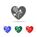 flower in the heart icon. Elements of Valentine's Day in multi colored icons. Premium quality graphic design icon. Simple icon fo Royalty Free Stock Photo