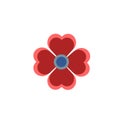 Flower with heart with retd petals Royalty Free Stock Photo