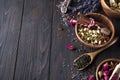 Flower and herbal tea Royalty Free Stock Photo