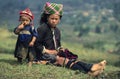 Flower Hmong Mother and Child