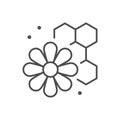 Flower honey line outline icon