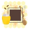 Flower honey. Vector frame