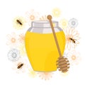 Flower honey. Vector illustration.