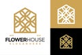 Flower House Logo design vector symbol icon illustration Royalty Free Stock Photo