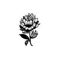 Flower Icon hand draw black colour day of the dead logo symbol perfect Royalty Free Stock Photo