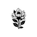 Flower Icon hand draw black colour day of the dead logo symbol perfect Royalty Free Stock Photo