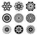 Flower icon set Royalty Free Stock Photo