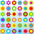 Flower icon set - background Royalty Free Stock Photo