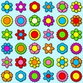 Flower icon set - background Royalty Free Stock Photo