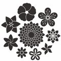 Flower. Icon Set Royalty Free Stock Photo