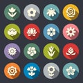 Flower icon set . Vector Illustration Royalty Free Stock Photo